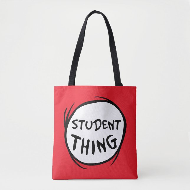 Cat in the Hat Thing One Thing Two Student Thing Tote Bag (Front)