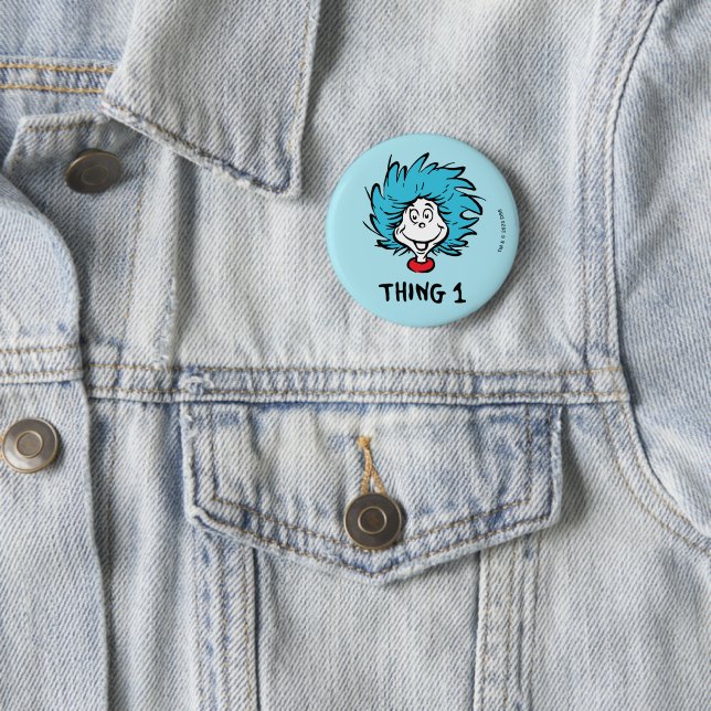 Cat in the Hat | Thing One Thing Two - Thing One 2 Inch Round Button (In Situ)