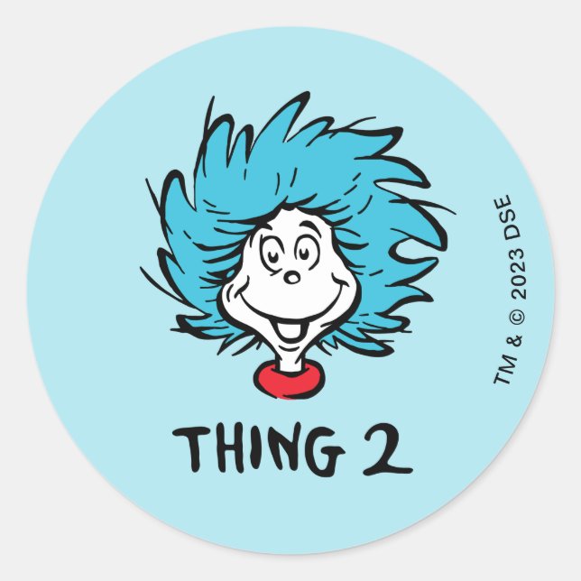 Cat in the Hat | Thing Two Classic Round Sticker (Front)