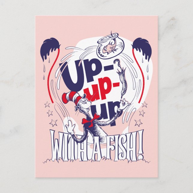 Cat In the Hat | Up-Up-Up With A Fish Postcard (Front)