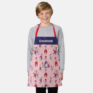 Cat In The Hat   With Kids Pattern Apron