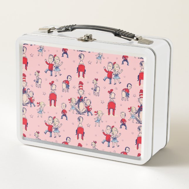 Cat In The Hat | With Kids Pattern Metal Lunch Box (Front)