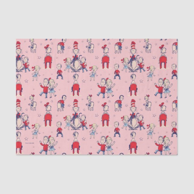 Cat In The Hat | With Kids Pattern Tissue Paper (Front)