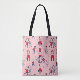 Cat In The Hat With Kids Pattern Tote Bag