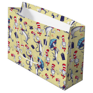 Cat In The Hat   Yellow Pattern Large Gift Bag