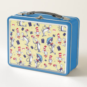 Cat In The Hat   Yellow Pattern Metal Lunch Box