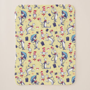 Cat In The Hat   Yellow Pattern Sherpa Blanket