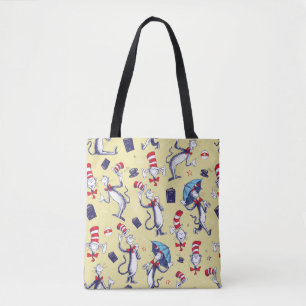 Cat In The Hat   Yellow Pattern Tote Bag