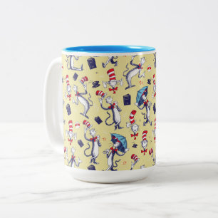 Cat In The Hat   Yellow Pattern Two-Tone Coffee Mug