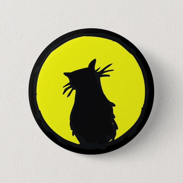 Cat in the Moon 2 Inch Round Button (Front)