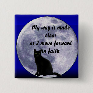 Cat in the Moon_ 2 Inch Square Button