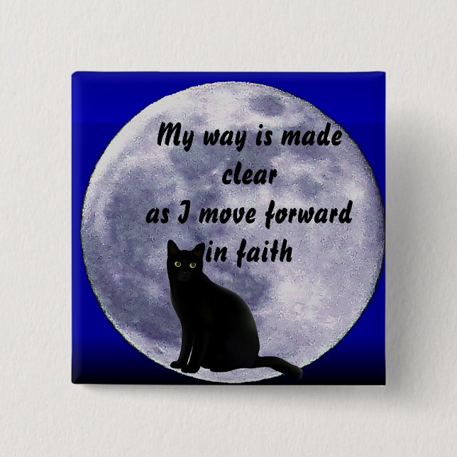 Cat in the Moon_ 2 Inch Square Button (Front)