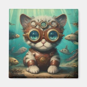 Cat in the Ocean Magnet