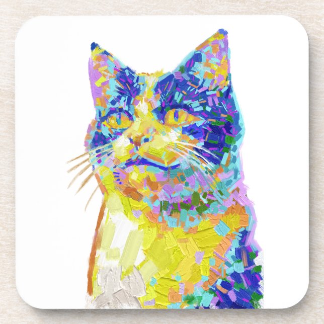 Cat in the Sunlight Button Coaster (Front)