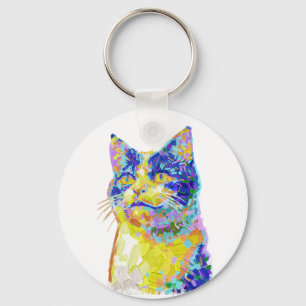 Cat in the Sunlight Button Keychain