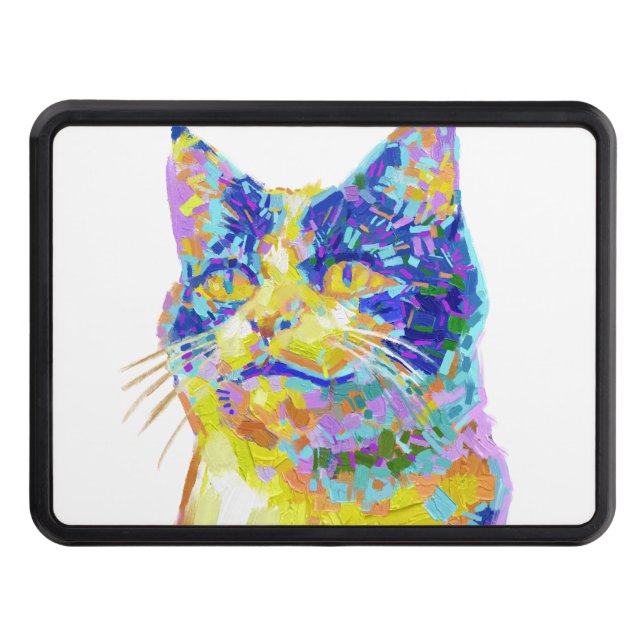 Cat in the Sunlight Button Trailer Hitch Cover (Front)