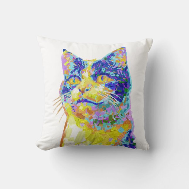 Cat in the Sunlight Throw Pillow (Front)