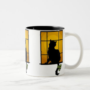Cat in The Window Customizable Halloween Mug