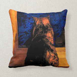 Cat in the Window Throw Pillow