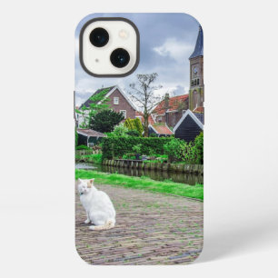 Cat in traditional fishing village iPhone 13 case