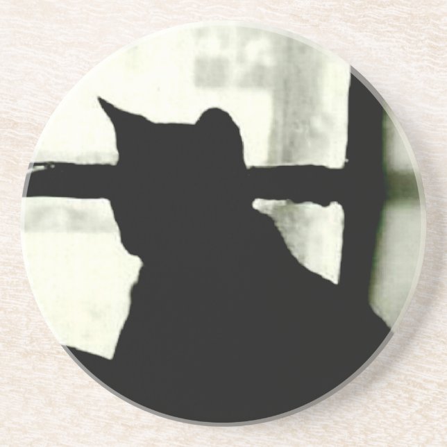 'Cat in Window' Coaster (Front)