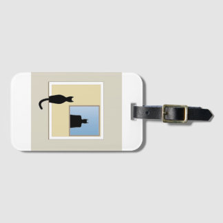 Cat in window luggage tag