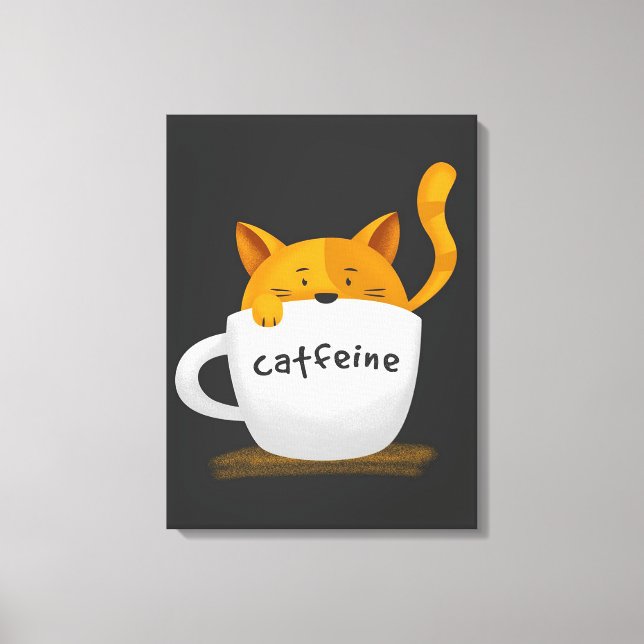 Cat inside coffee mug Canvas (Front)