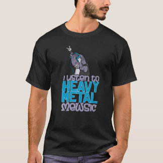 Cat Instrumentalist Rock Music Musician Headbangin T-Shirt