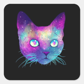 Cat intergalatic. square sticker