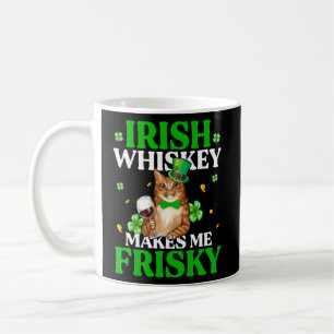 Cat Irish Whiskey Makes Me Frisky St Patrick's Day Coffee Mug