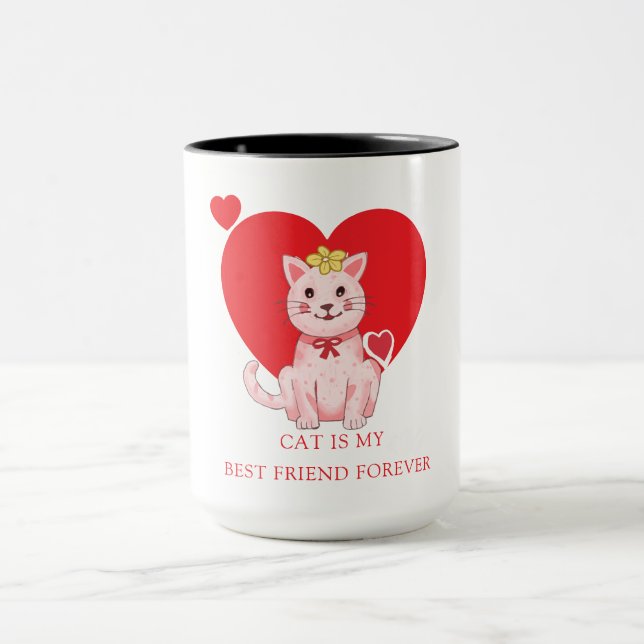 cat is my best friend forever cute mug (Center)