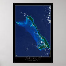 Cat Island Bahamas From Space Satellite Map