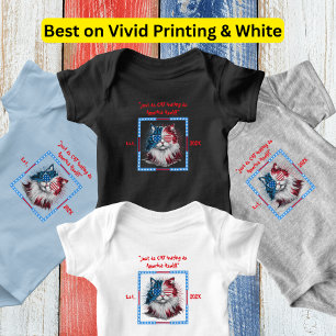 Cat-ivating American Patriotic Cat with Glasses  Baby Bodysuit