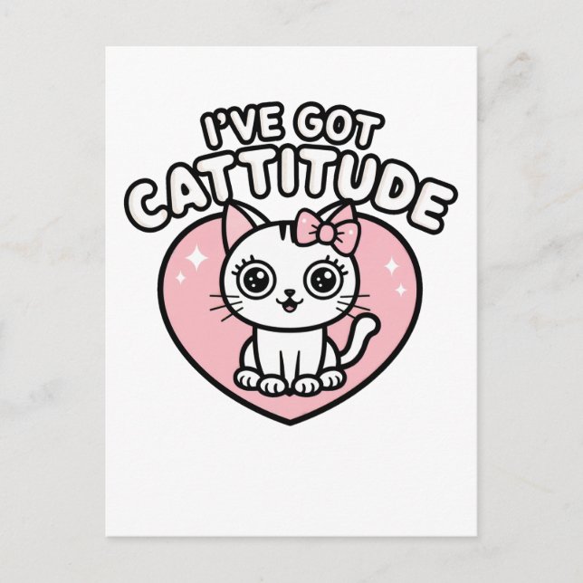 Cat I've Got Cattitude Postcard (Front)