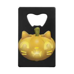 Cat Jack O Lantern Credit Card Bottle Opener