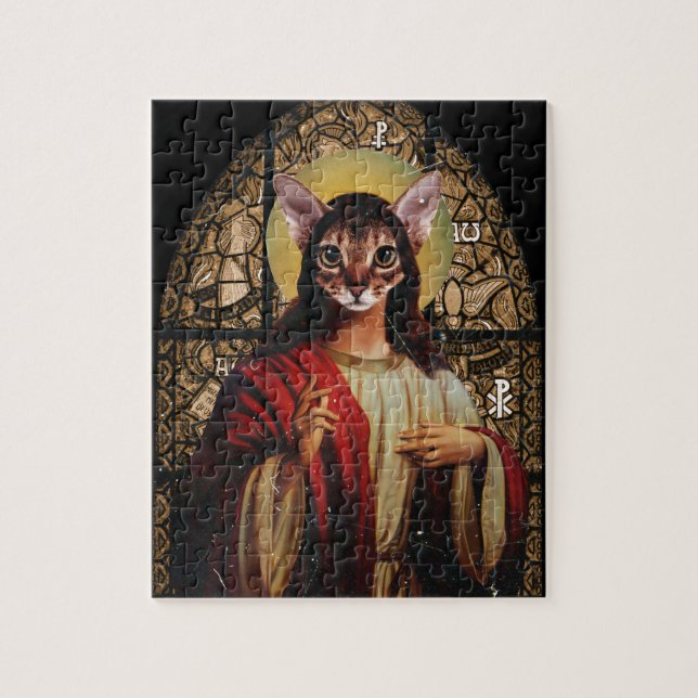 Cat Jesus Jigsaw Puzzle (Vertical)