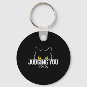 Cat Judging You Silently Keychain