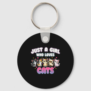 Cat Just A Girl Who Loves Cats  Keychain