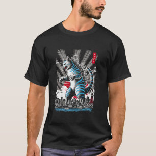 Cat Kaiju Catzilla Japanese Art Men Women Kids Fun T-Shirt