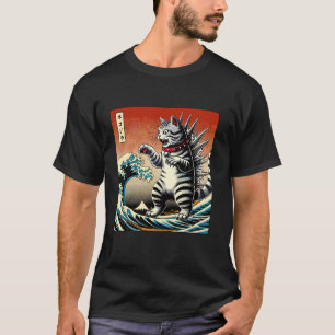 Cat Kaiju Catzilla Japanese Art Men Women Kids Fun T-Shirt