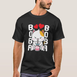 Cat Kawaii Boba Bubble Tea Meow Anime Japanese Kit T-Shirt