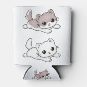 Cat Kawaii Feline Little Cat Tender Chibi Can Cooler