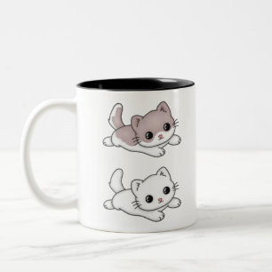 Cat Kawaii Feline Little Cat Tender Chibi Two-Tone Coffee Mug