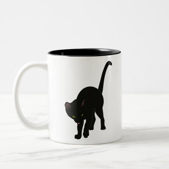 Cat Kawaii Feline Little Cat Tender Chibi Two-Tone Coffee Mug (Left)