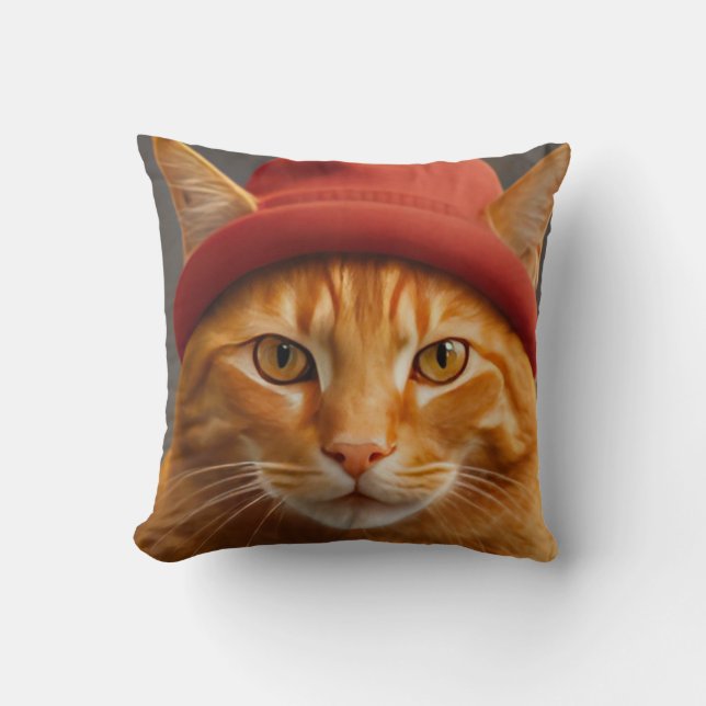 Cat Kawaii Throw Pillow (Front)