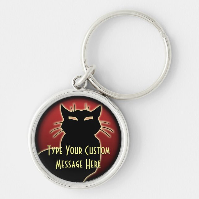 Cat Keychain Cat Gifts Personalized Keychains (Front)