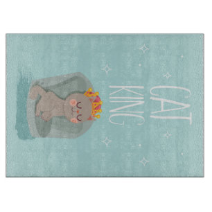 Cat King Cat With Crown Cat Lover Cutting Board