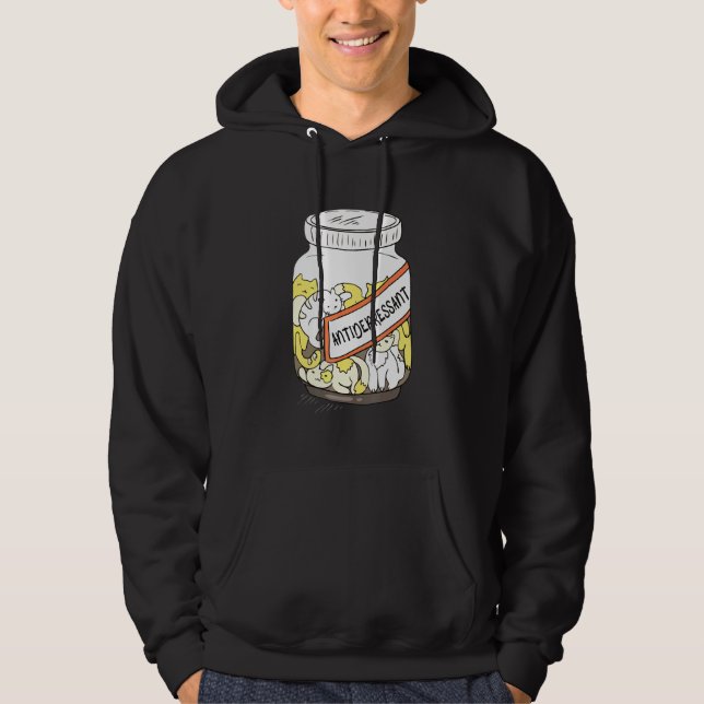 Cat Kitten Antidepressant Retro Forensics Theme Hoodie (Front)