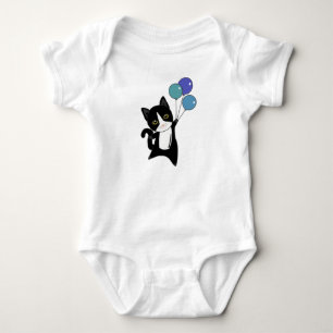 Cat Kitten Balloons Cute Animals black Cats Baby Bodysuit