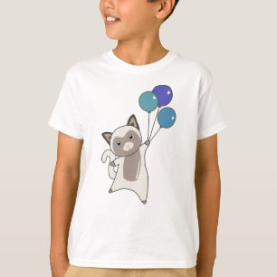 Cat Kitten Balloons Cute Animals Grey Cats T-Shirt